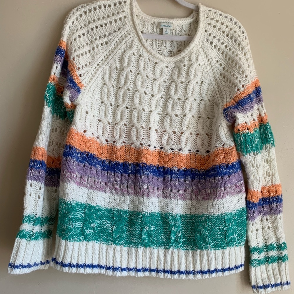 Sundance Womens Long Sleeve Sweater Top Shirt Winter Size Small Multicolor